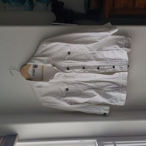 Chico's Platinum White Denim Jacket
